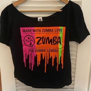 Zumba Fitness Black Tee with Bold Graphic